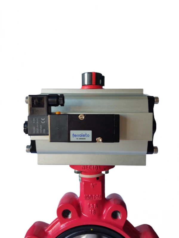 válvula borboleta com atuador pneumático